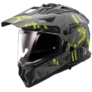 Casque moto enduro LS2 MX702 PIONEER II CRAZY noir-jaune fluo