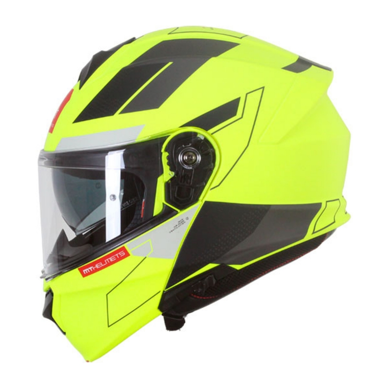 MT Genesis SV Talo C3 jaune fluo-gris mat casque moto modulable
