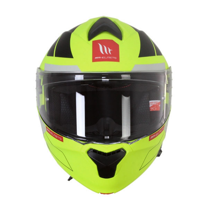 MT Genesis SV Talo C3 jaune fluo-gris mat casque moto modulable