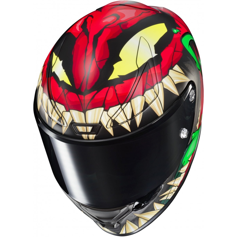 Casque moto intégral HJC RPHA 1 Toxin Marvel MC1SF rouge-gris-vert soldes