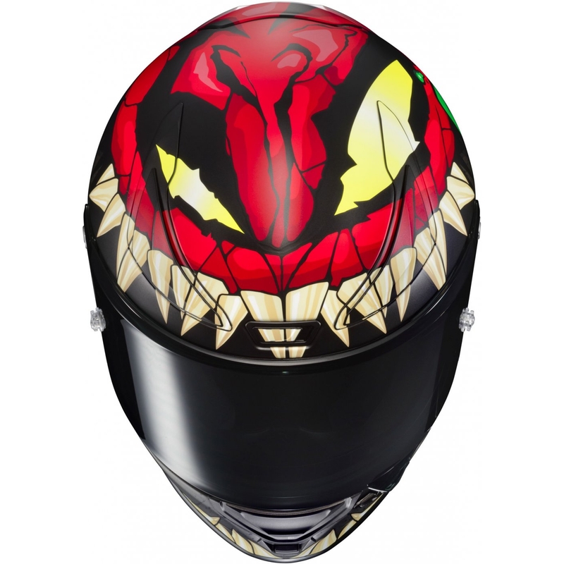 Casque moto intégral HJC RPHA 1 Toxin Marvel MC1SF rouge-gris-vert soldes