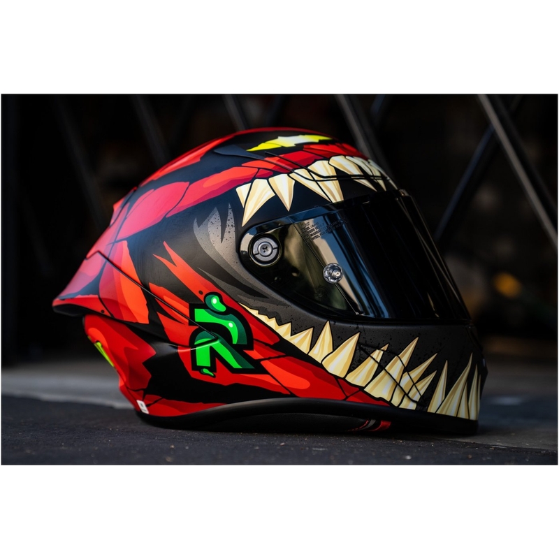Casque moto intégral HJC RPHA 1 Toxin Marvel MC1SF rouge-gris-vert soldes