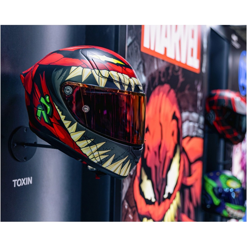 Casque moto intégral HJC RPHA 1 Toxin Marvel MC1SF rouge-gris-vert soldes