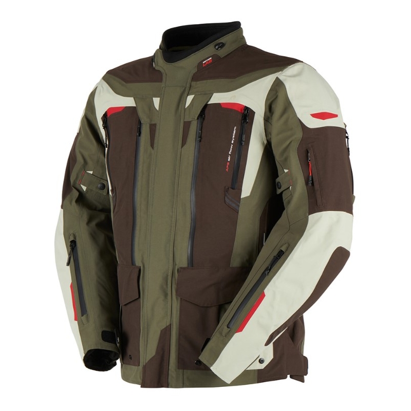 Veste de moto Furygan Voyager vert-brun-beige soldes