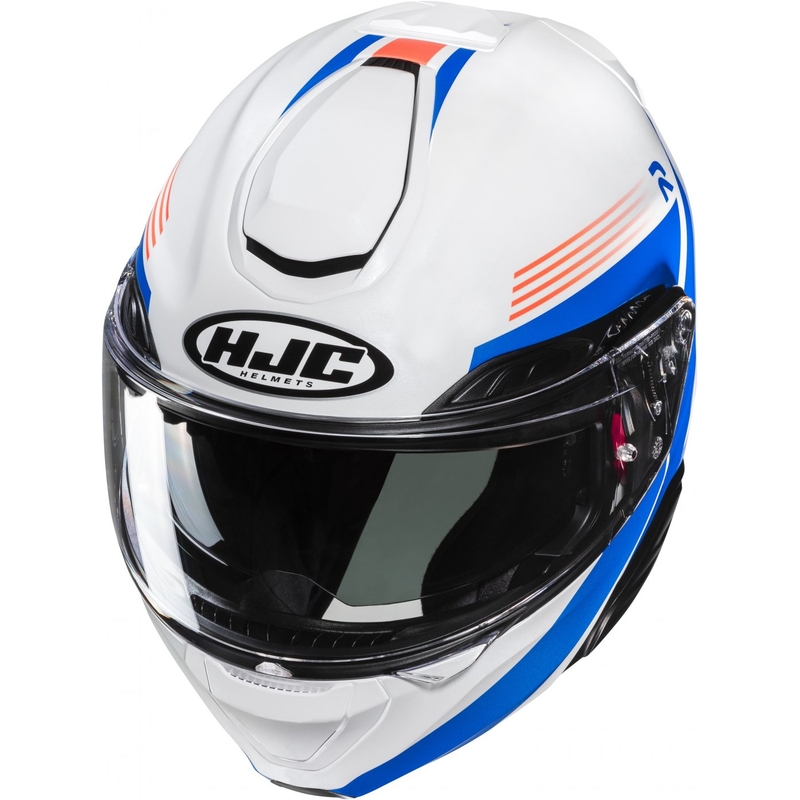 Casque de moto modulable HJC RPHA 91 Abbes MC27 Blanc-Bleu Vente soldes
