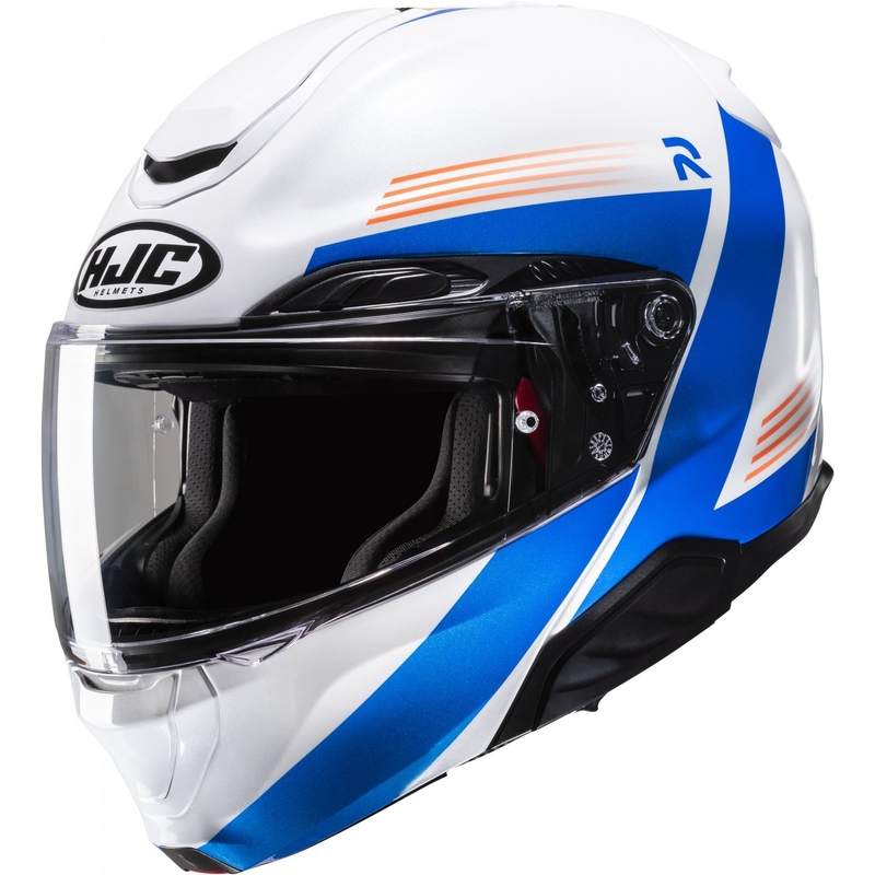 Casque de moto modulable HJC RPHA 91 Abbes MC27 Blanc-Bleu Vente soldes