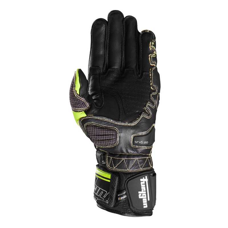 Gants de moto Furygan Styg 20 x Kevlar noir-jaune fluo-blanc