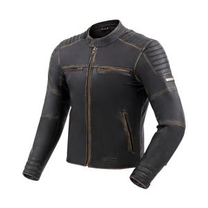 Veste de moto en cuir marron Rebelhorn Hunter II