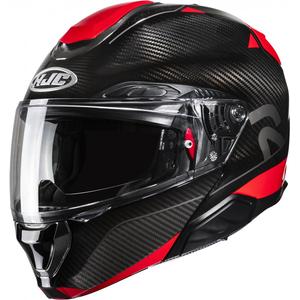 Casque moto modulable HJC RPHA 91 CARBON Noela MC1 noir-rouge