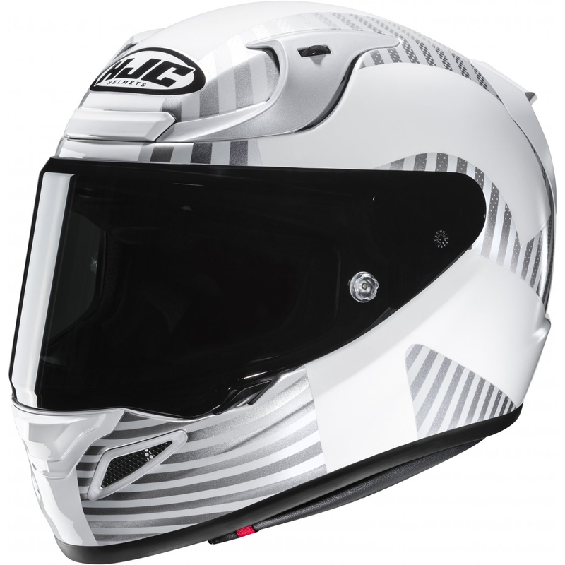 Casque moto intégral HJC RPHA 12 Ottin MC10 blanc-gris