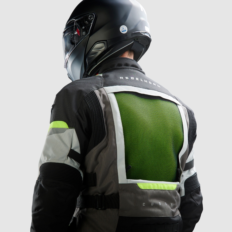 Blouson moto Rebelhorn Cubby V noir-gris-jaune fluo