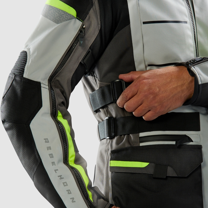 Blouson moto Rebelhorn Cubby V noir-gris-jaune fluo