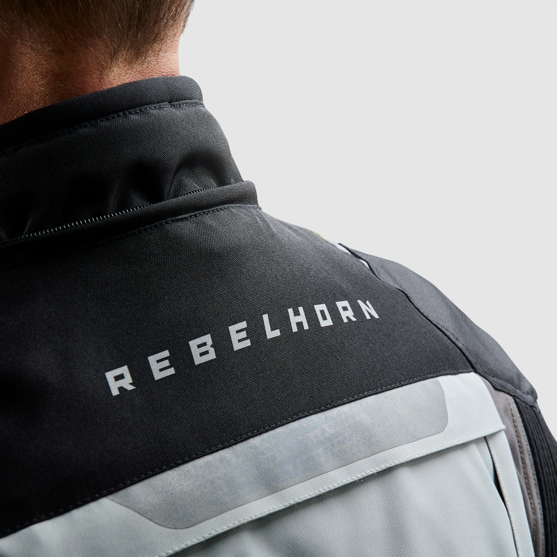 Blouson moto Rebelhorn Cubby V noir-gris-jaune fluo