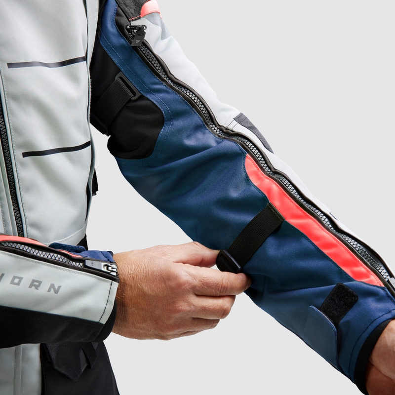 Veste de moto Rebelhorn Cubby V bleu-gris-rouge
