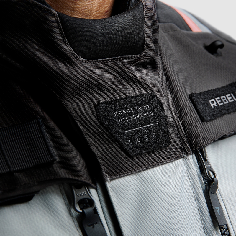Veste de moto Rebelhorn Cubby V bleu-gris-rouge