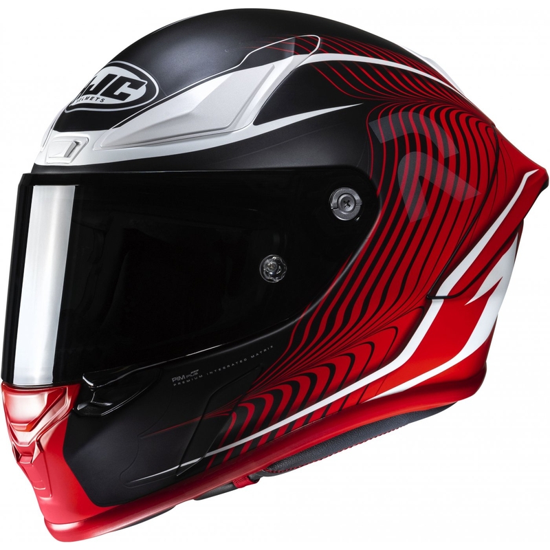 Casque moto intégral HJC RPHA 1 Lovis MC1SF rouge-noir-blanc soldes