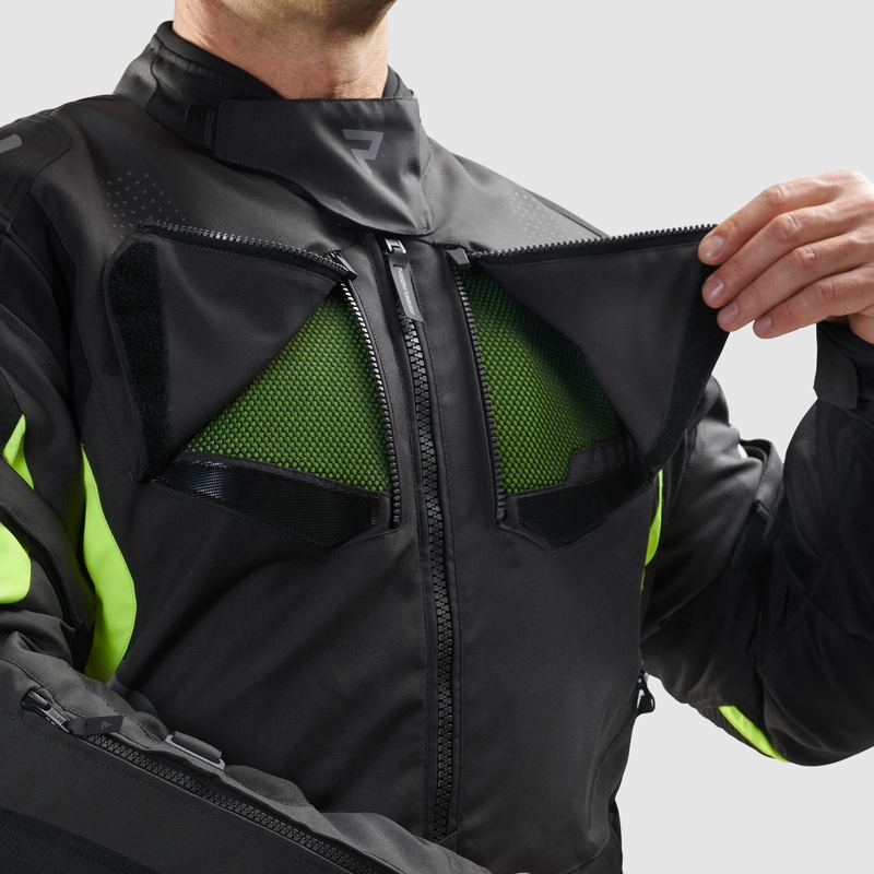 Veste moto Rebelhorn Hiker IV noir-anthracite-jaune fluo