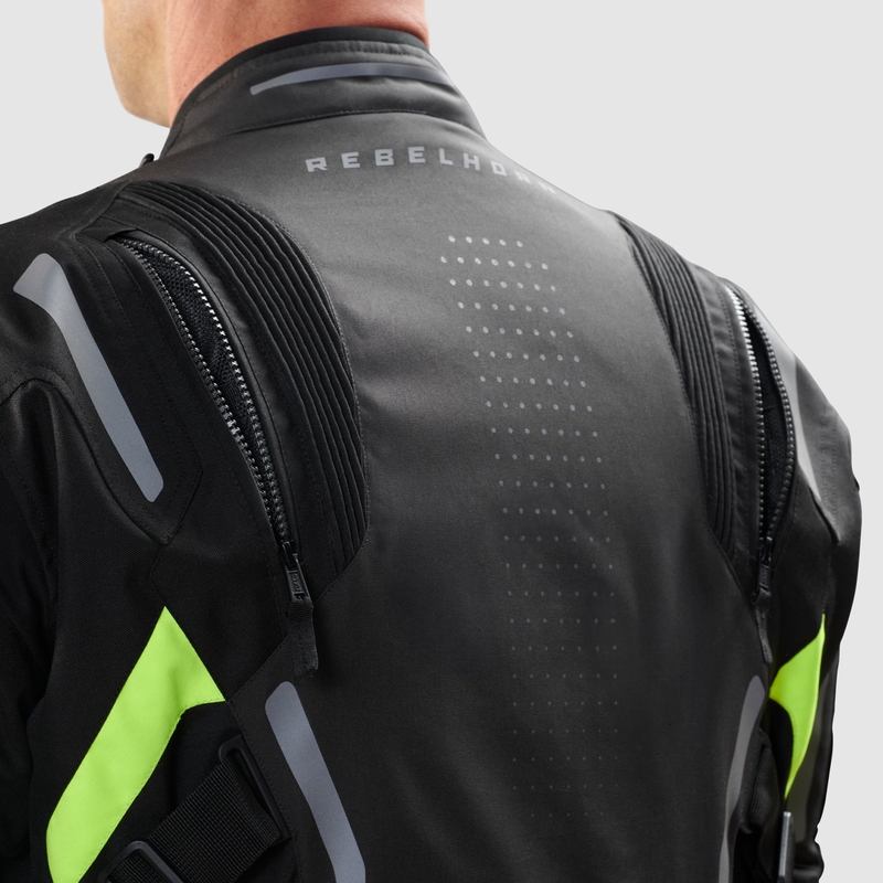 Veste moto Rebelhorn Hiker IV noir-anthracite-jaune fluo