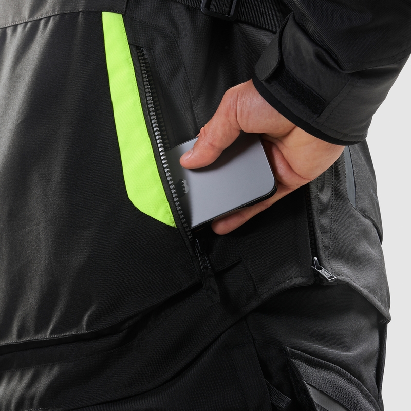 Veste moto Rebelhorn Hiker IV noir-anthracite-jaune fluo