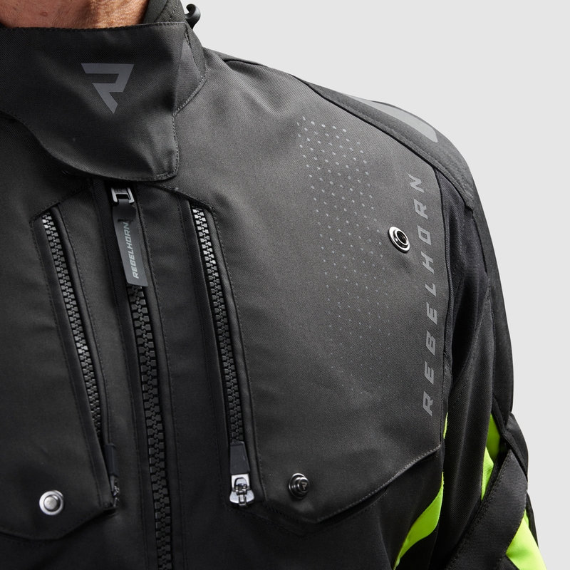 Veste moto Rebelhorn Hiker IV noir-anthracite-jaune fluo