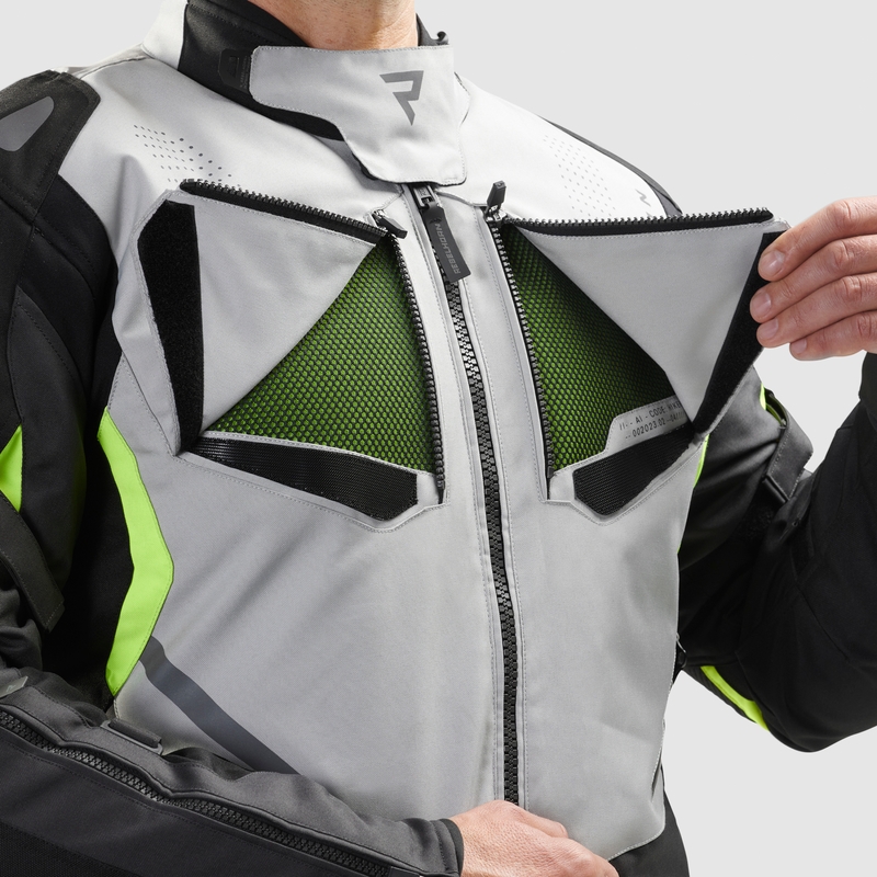Veste moto Rebelhorn Hiker IV noir-gris-jaune fluo