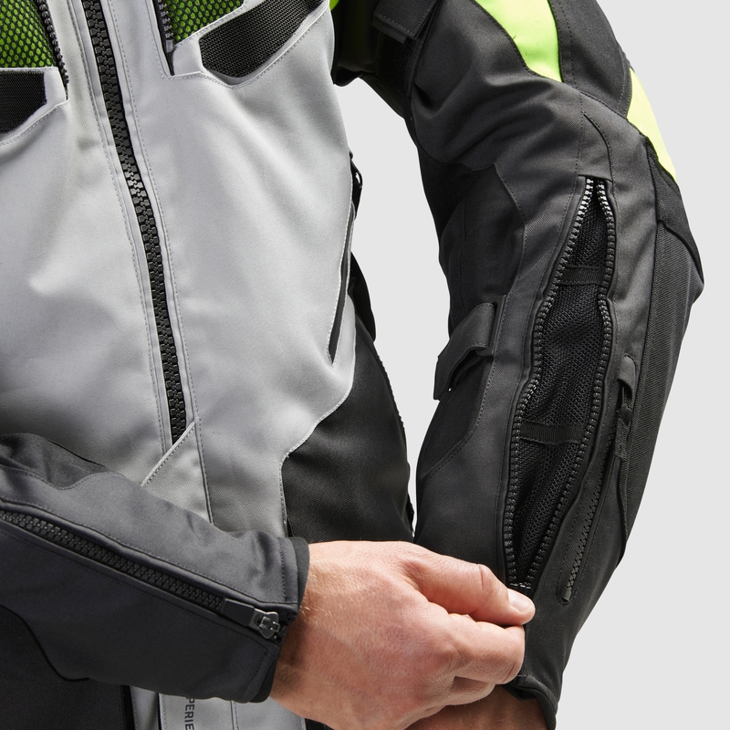 Veste moto Rebelhorn Hiker IV noir-gris-jaune fluo