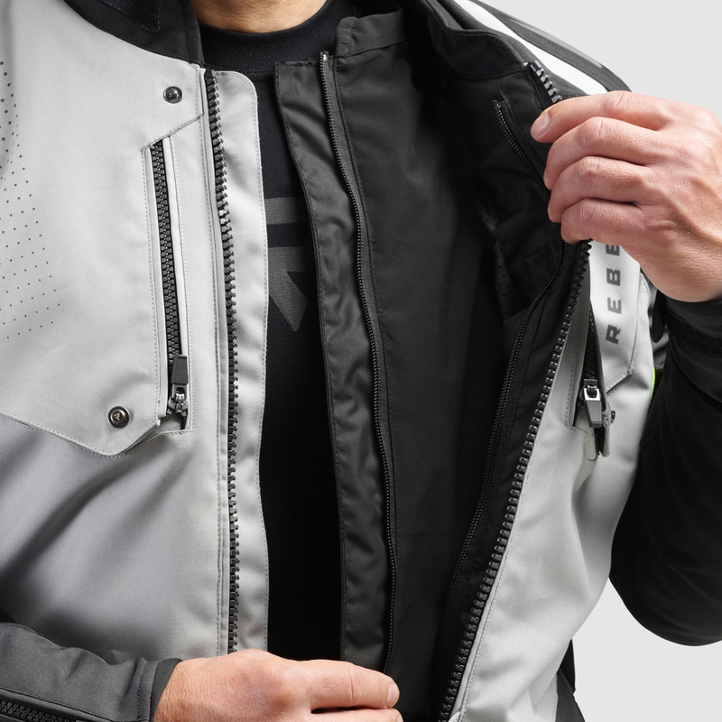 Veste moto Rebelhorn Hiker IV noir-gris-jaune fluo