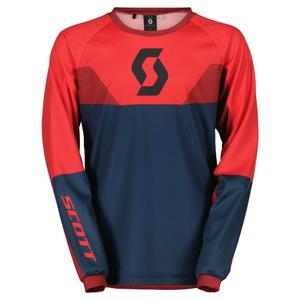Maillot motocross enfant Scott EVO TRACK bleu-rouge fluo