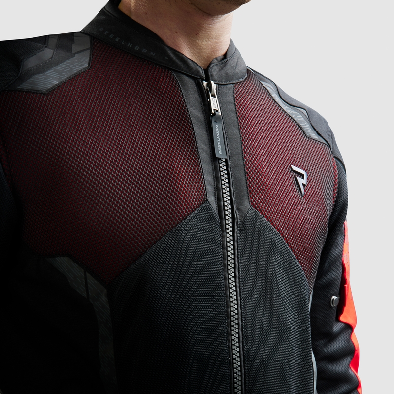 Blouson de moto Rebelhorn Jax noir et rouge