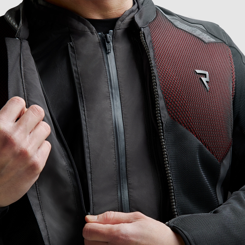 Blouson de moto Rebelhorn Jax noir et rouge