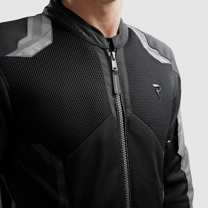 Veste de moto Rebelhorn Jax noire et grise