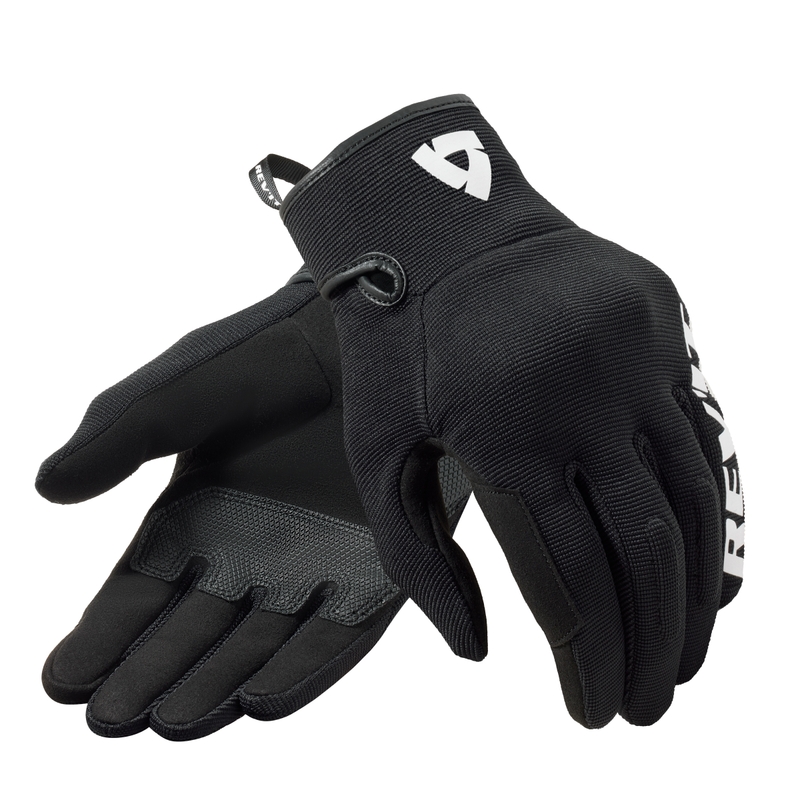 Gants de moto Revit Access noir et blanc