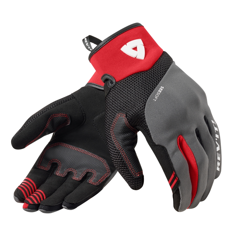 Gants de moto Revit Endo gris et rouge