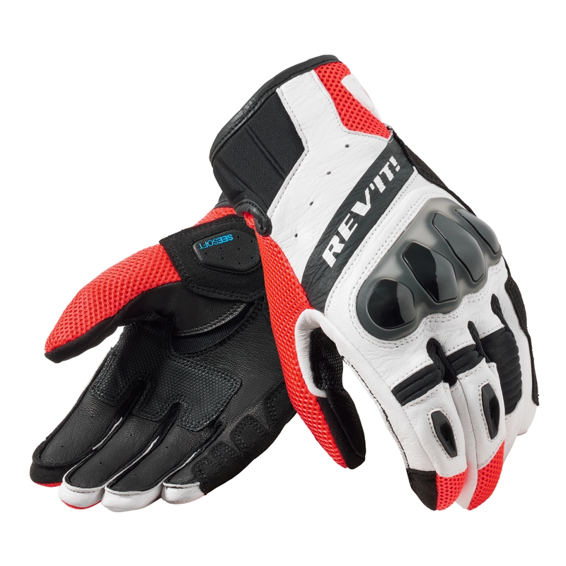 Gants moto Revit Ritmo noir-rouge fluo