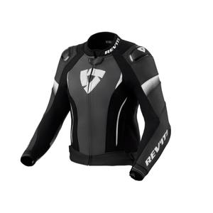 Veste de moto Revit Xena 4 Pro en cuir noir et blanc pour femme