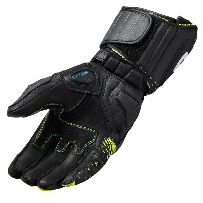 Gants de moto Revit Control noir-jaune fluo