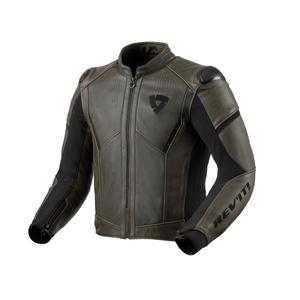 Blouson moto en cuir Revit Parallax olive foncé