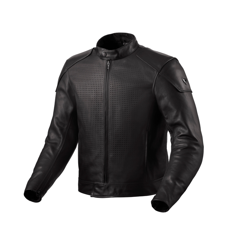 Blouson moto en cuir Revit Morgan noir