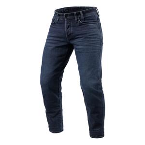 Jean moto court Revit Ortes TF effiloché bleu foncé-noir