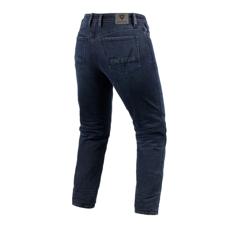 Jeans moto cropped pour femme Revit Violet BF délavé bleu-noir