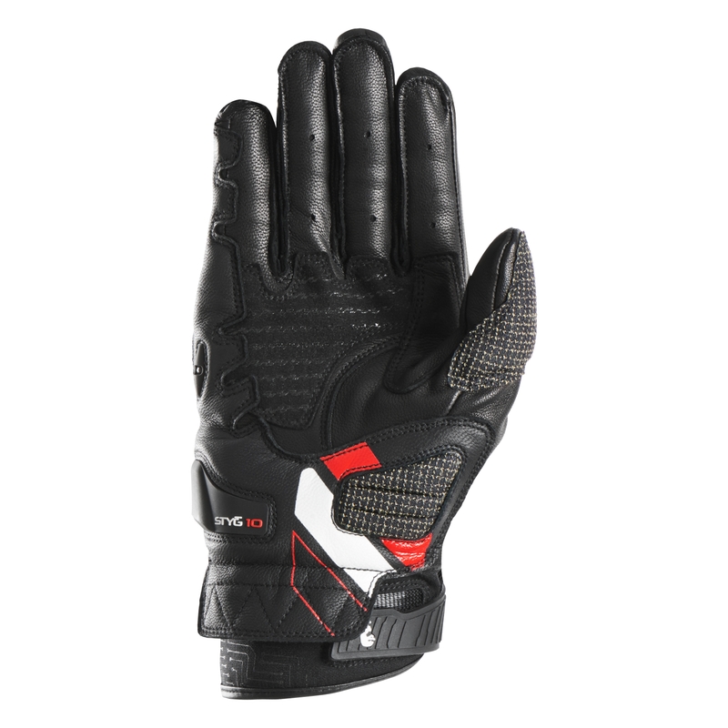 Gants moto Furygan STYG 10 noir-blanc-rouge