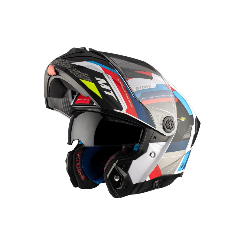 Casque moto MT ATOM 2 SV BAST A0 noir-bleu-rouge-blanc perle
