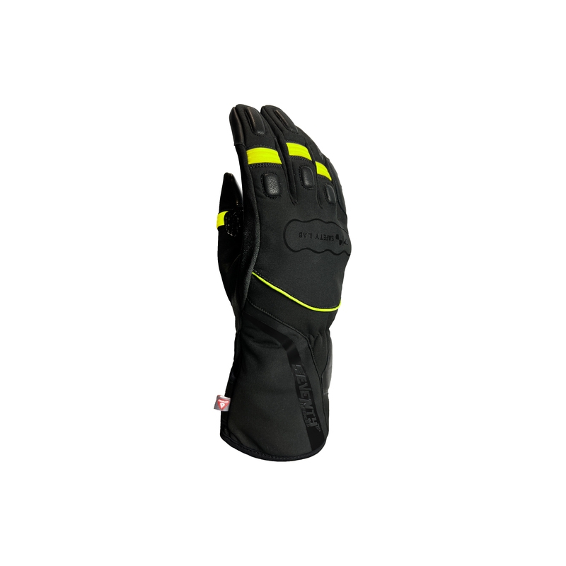 Gants moto SEVENTY DEGREES SD-T7 noir-jaune fluo