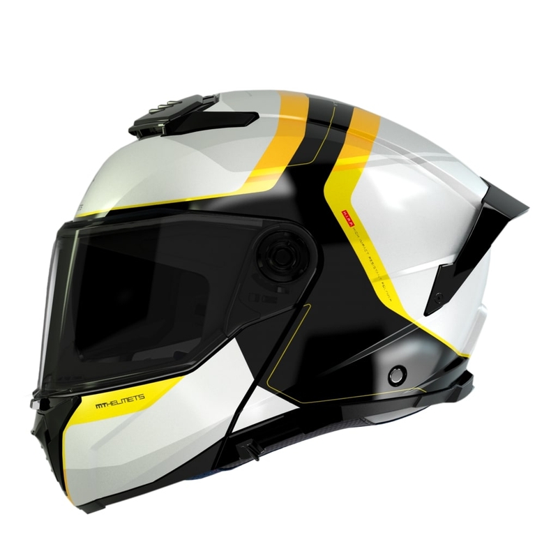 Casque moto MT ATOM 2 SV EMALLA B3 blanc-noir-jaune