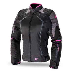Veste moto femme SEVENTY DEGREES SD-JR49 noir-rose