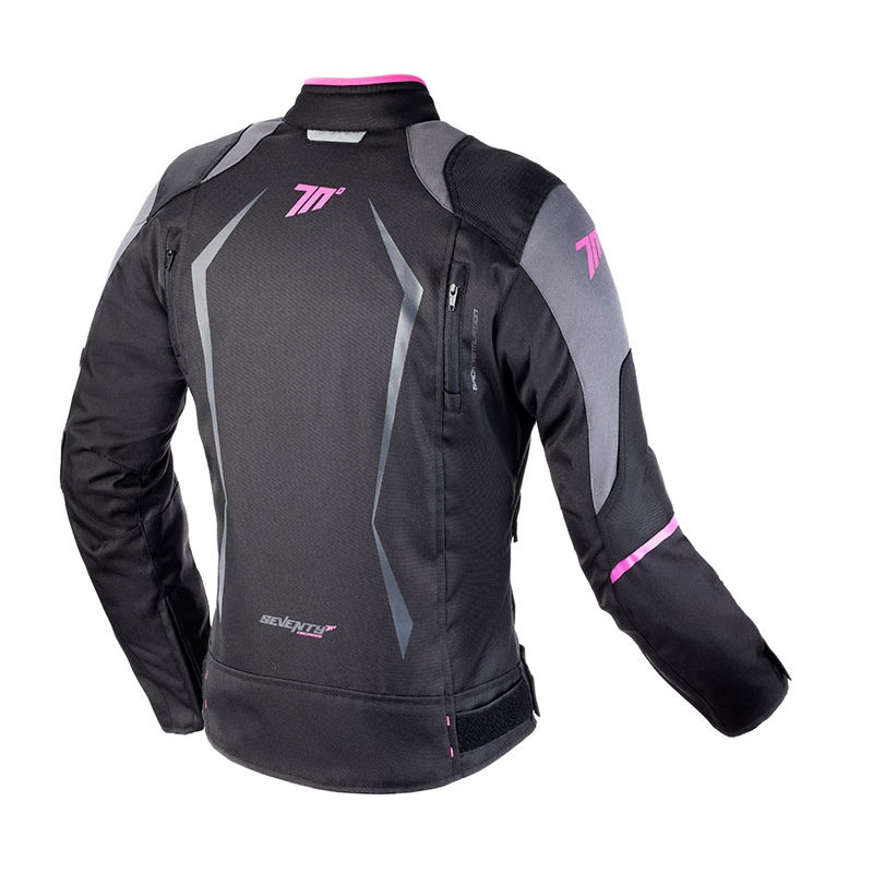 Veste moto femme SEVENTY DEGREES SD-JR49 noir-rose