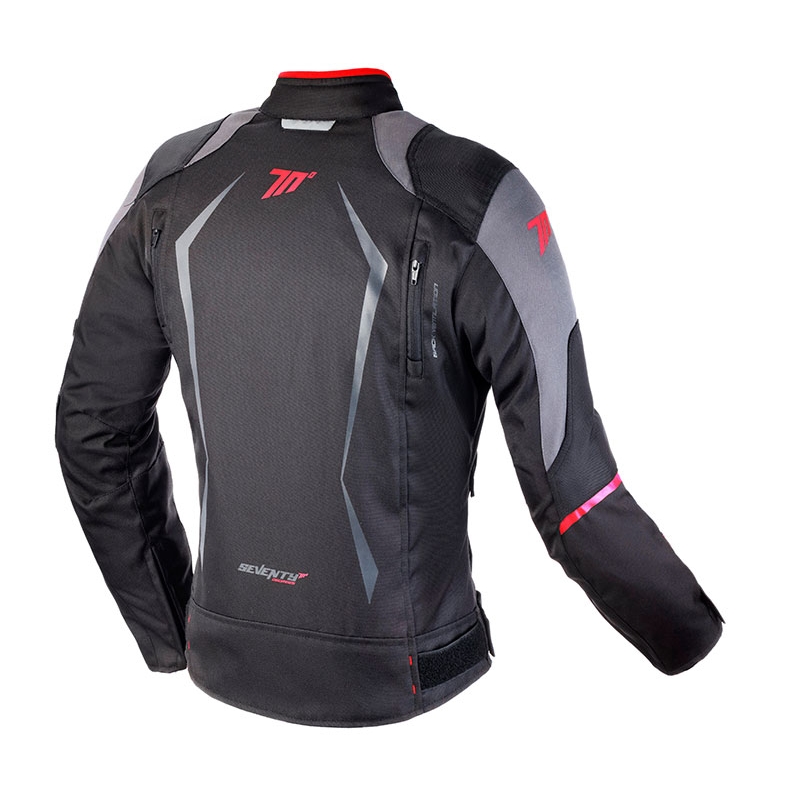 Veste moto femme SEVENTY DEGREES SD-JR49 noir-rouge