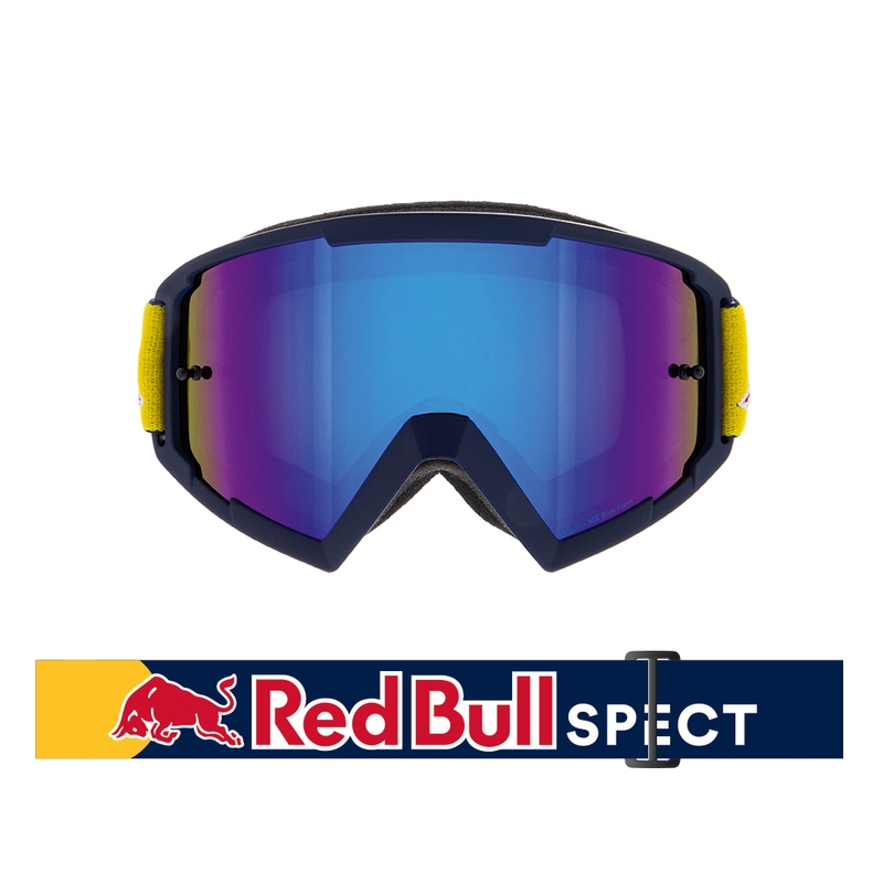 Lunettes de motocross Red Bull Spect WHIP bleu foncé avec lentille bleue
