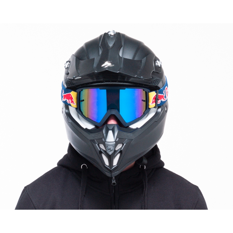Lunettes de motocross Red Bull Spect WHIP bleu foncé avec lentille bleue