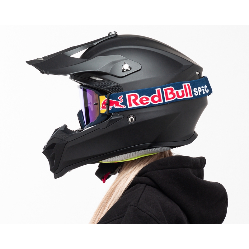 Lunettes de motocross Red Bull Spect WHIP bleu foncé avec lentille bleue